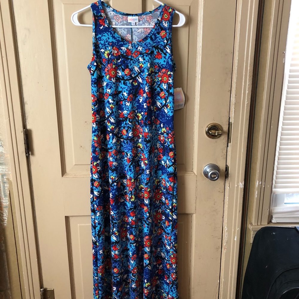 Lularoe Medium Blue Floral Dani